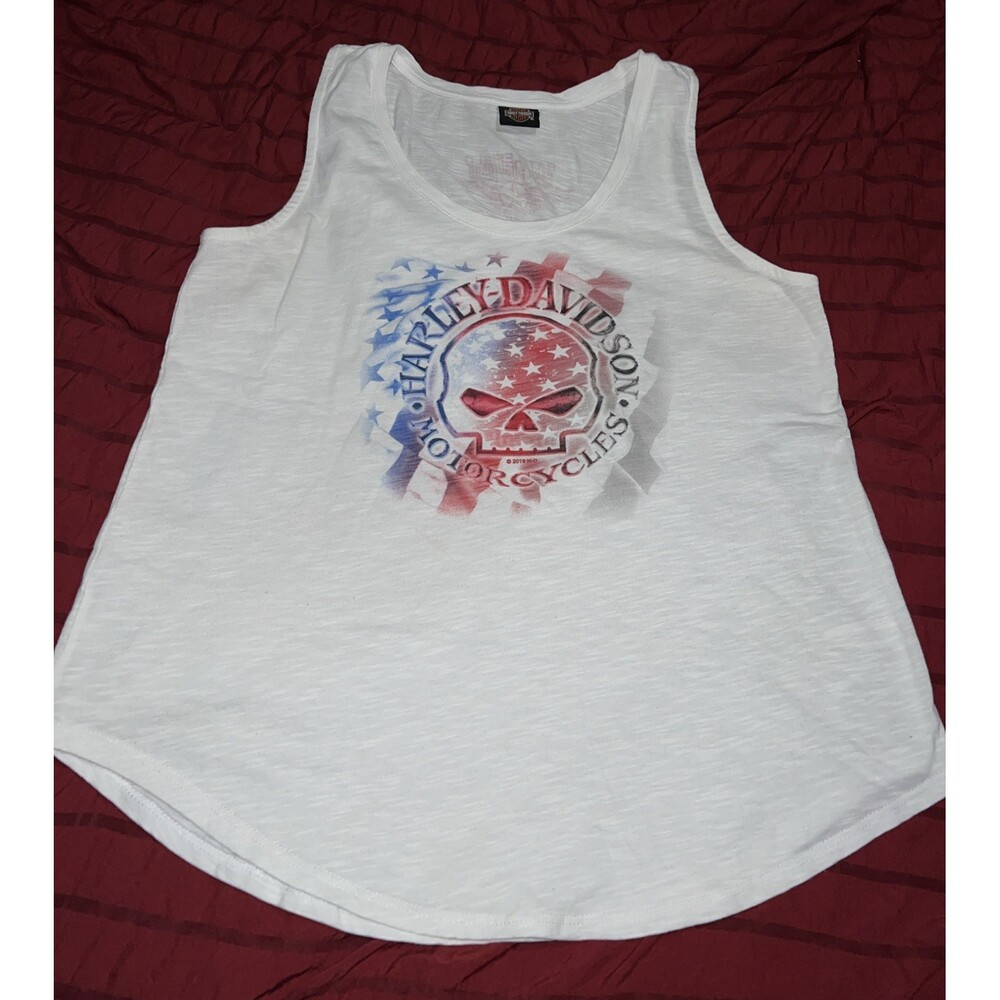 Harley Davidson Women’s White Tank Top 2019 4th Of July Look 🇺🇸